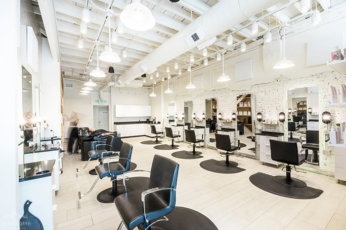 Working area of salon 