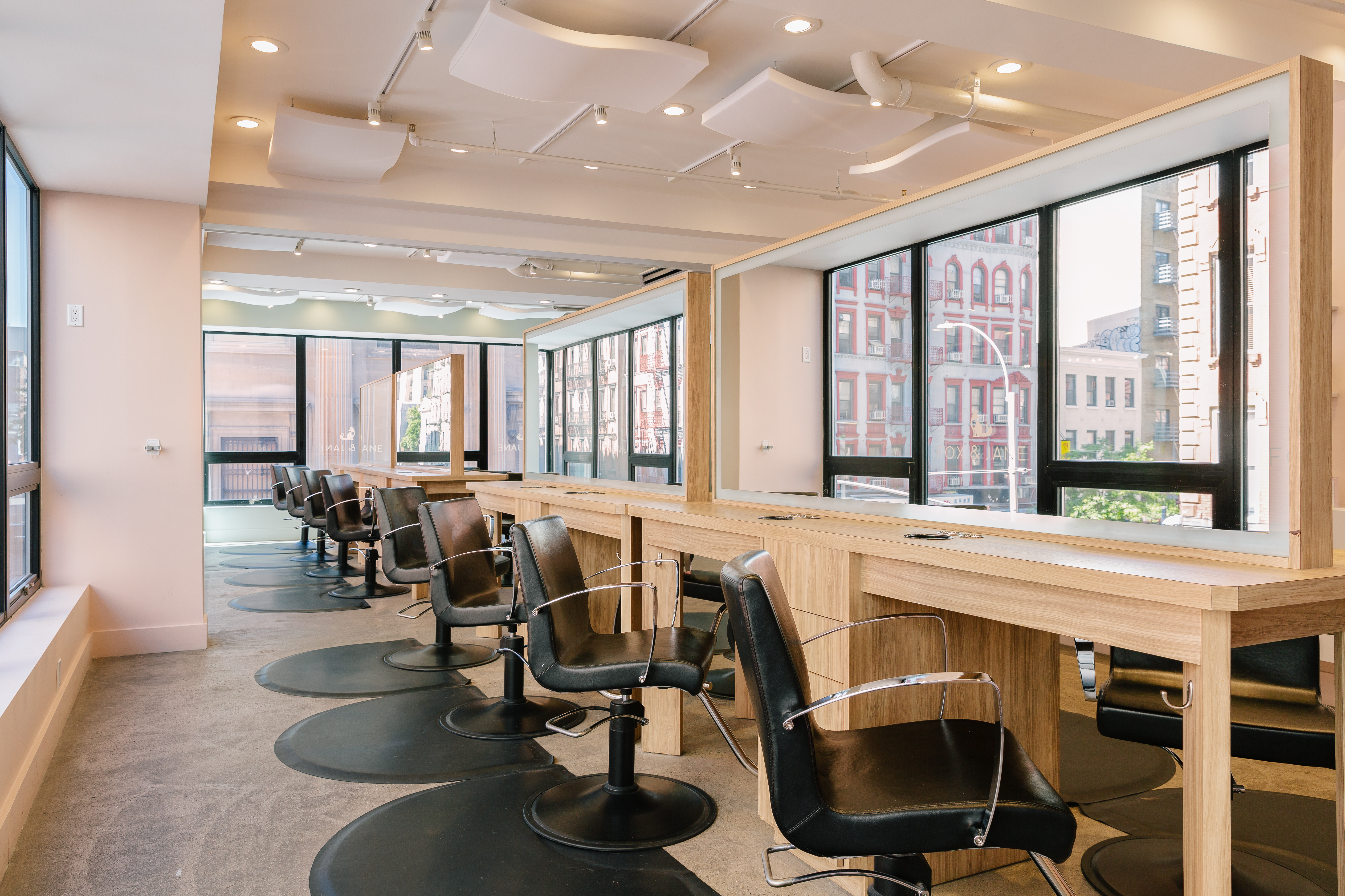 Working area of salon